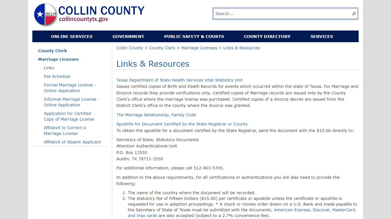 Marriage Licenses - Collin County