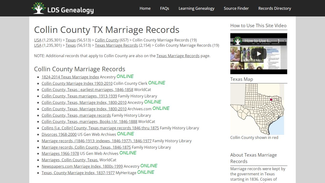 Collin County TX Marriage Records