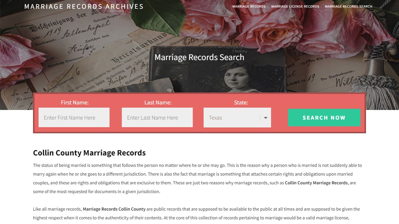 Collin County Marriage Records | Enter Name and Search ...